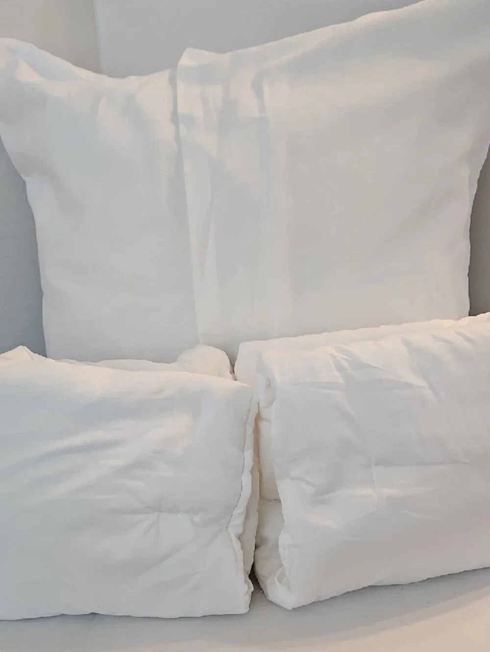 Pottery Barn Dream Quilted White 3 Euro Sham Set